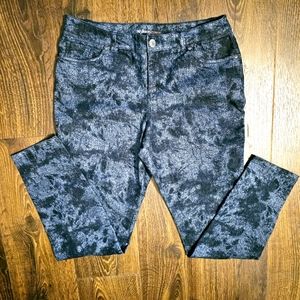 Style & Co. Denim Curvy Tummy Control Skinny Leg Women's Size 8 Navy Geometric